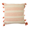 Hand-Woven Orange Peach Boho Moroccan Decorative Throw Pillow - 17x17